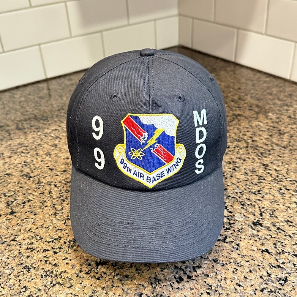 Vtg USAF 99th Air Base Wing MDOS Vanguard Hat Adjustable Baseball Cap USA Made